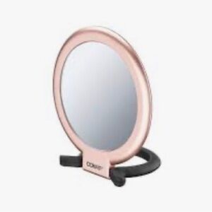 NEW Conair Rose Gold 3X & Standard Magnification Hold, Hang & Stand Mirr…
